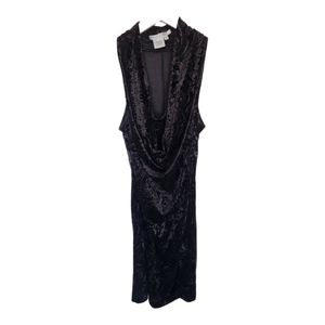 Vintage Maggy London Black Velvet Dress 12